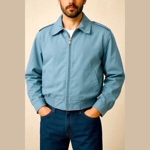 Vintage 80s men’s blue galliano Moto jacket size small